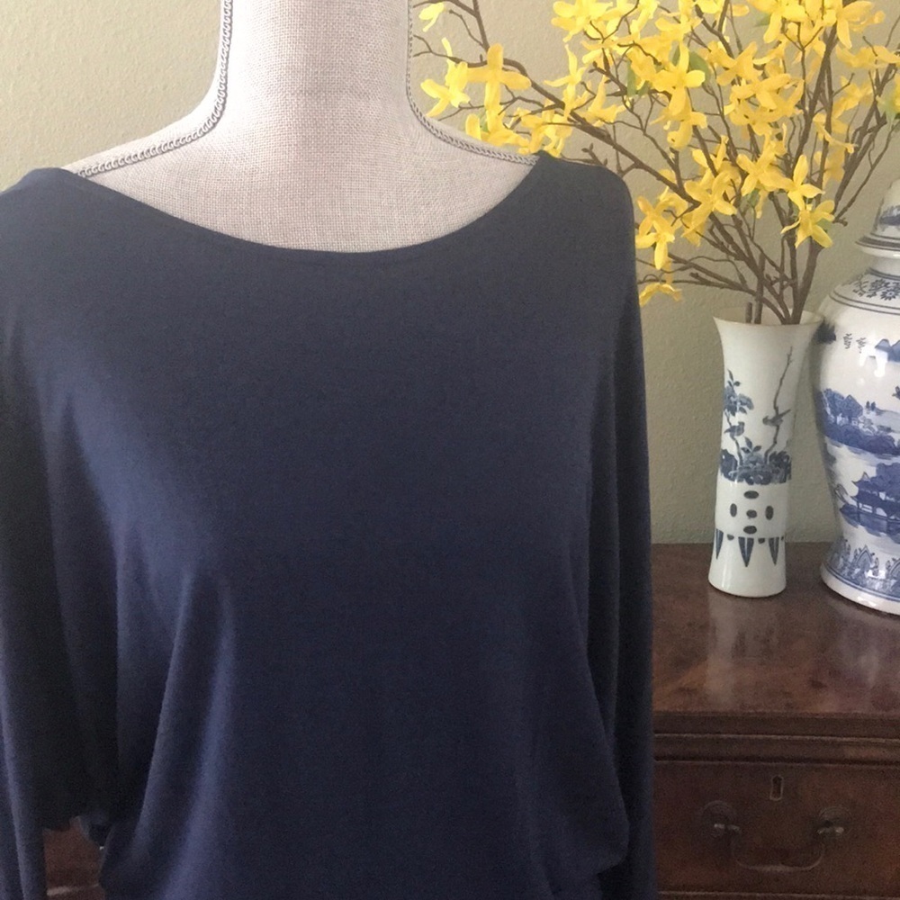 BR Factory Navy Jersey Knit Top